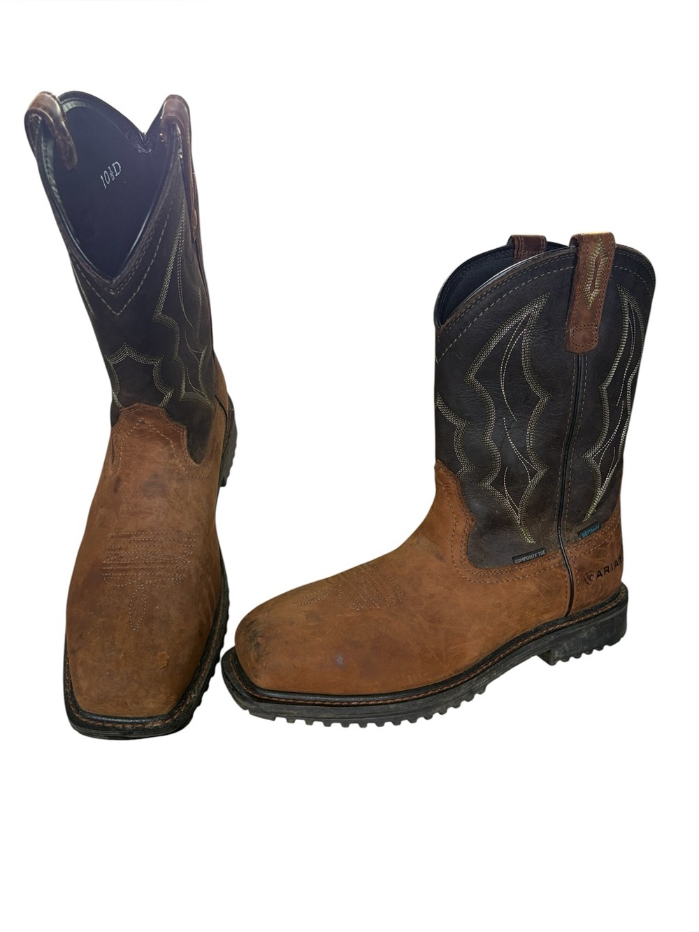 Ariat RigTek Square Toe Waterproof Composite Toe Work Boot Men's 10.5 D